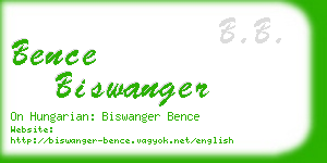 bence biswanger business card